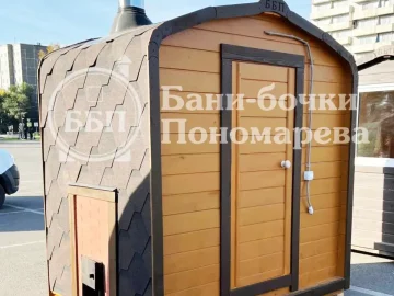 Мини-баня-квадро 1,5м с торцевым входом и Г-образными полками, Красноярск