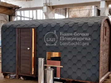 Компактная баня-квадро 4 м в процессе изготовления, Красноярск