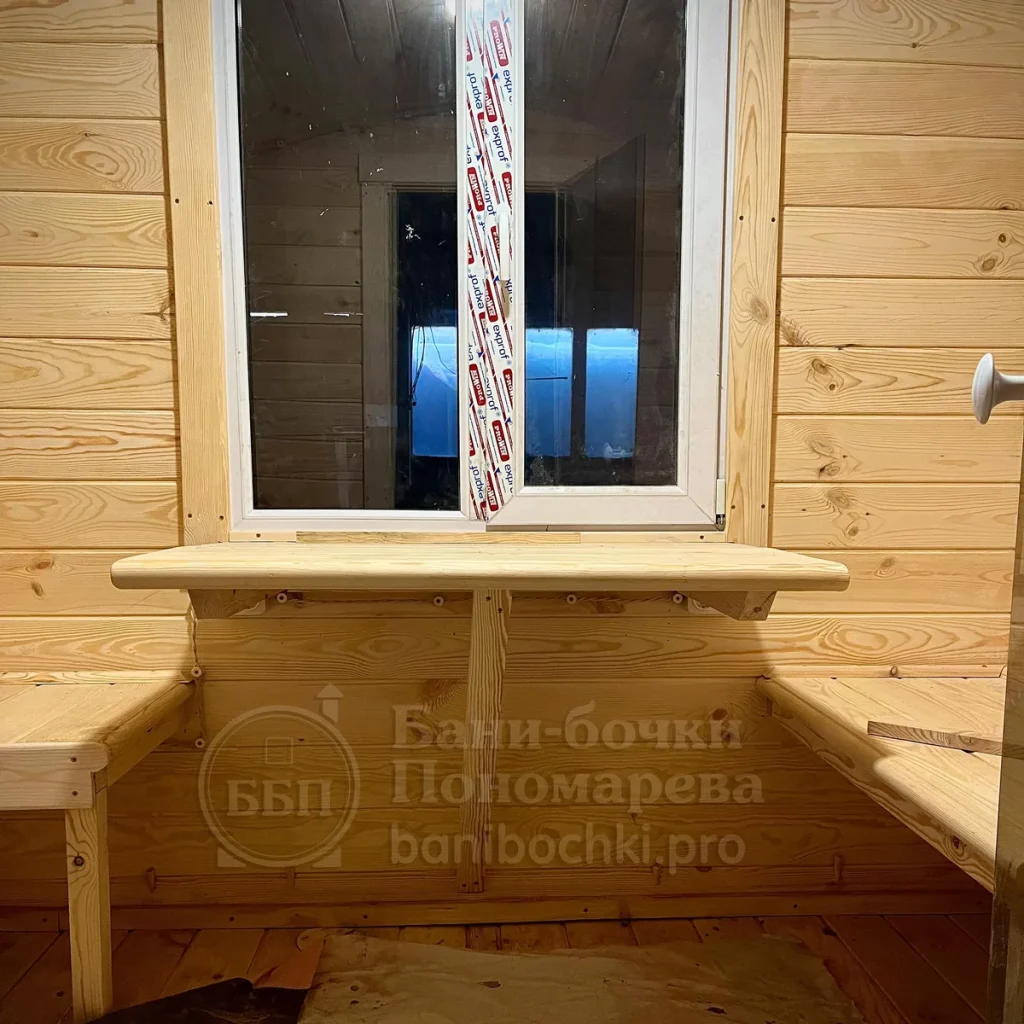 Баня-квадро: окно. Красноярск.