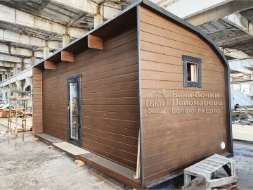Баня «Парус» 6 метров со сплошным остеклением двери, Красноярск