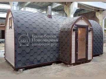 Премиум баня «Викинг» 6м со светлым корпусом и рундуками, Красноярск